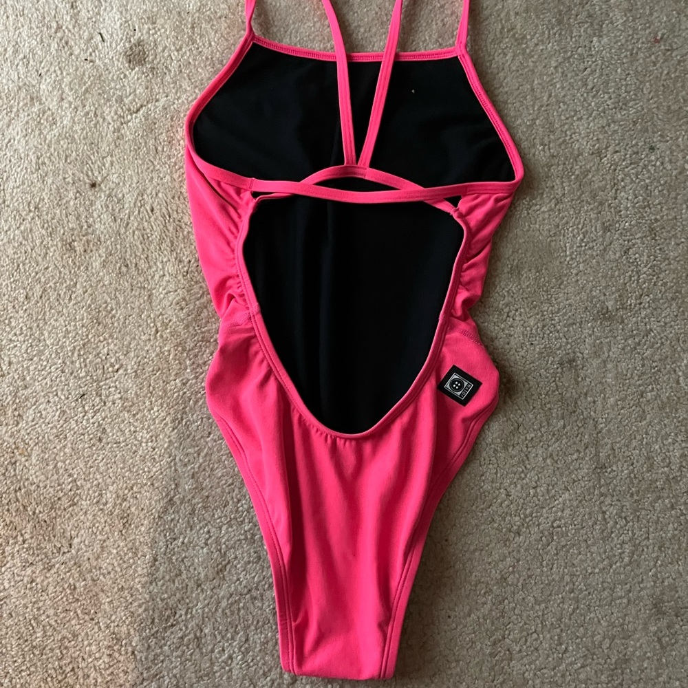 Jolyn Clothing Pink and Black One Piece Swimsuit
